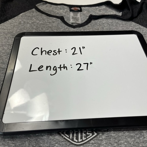 Harley Davidson Women's XL Top Gray Black 3/4 Sleeve Skull New London, CT - Picture 7 of 7